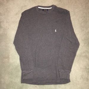 Gray Polo Ralph Lauren Waffle-Knit Crew Thermal